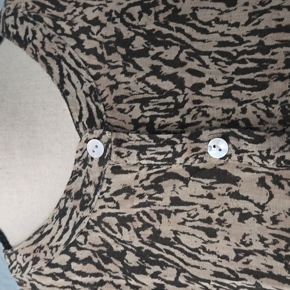 RAILS Angelina Smocked Waist Dress Mini Dress Animal Print Cream Black Sz Large - Picture 4 of 12